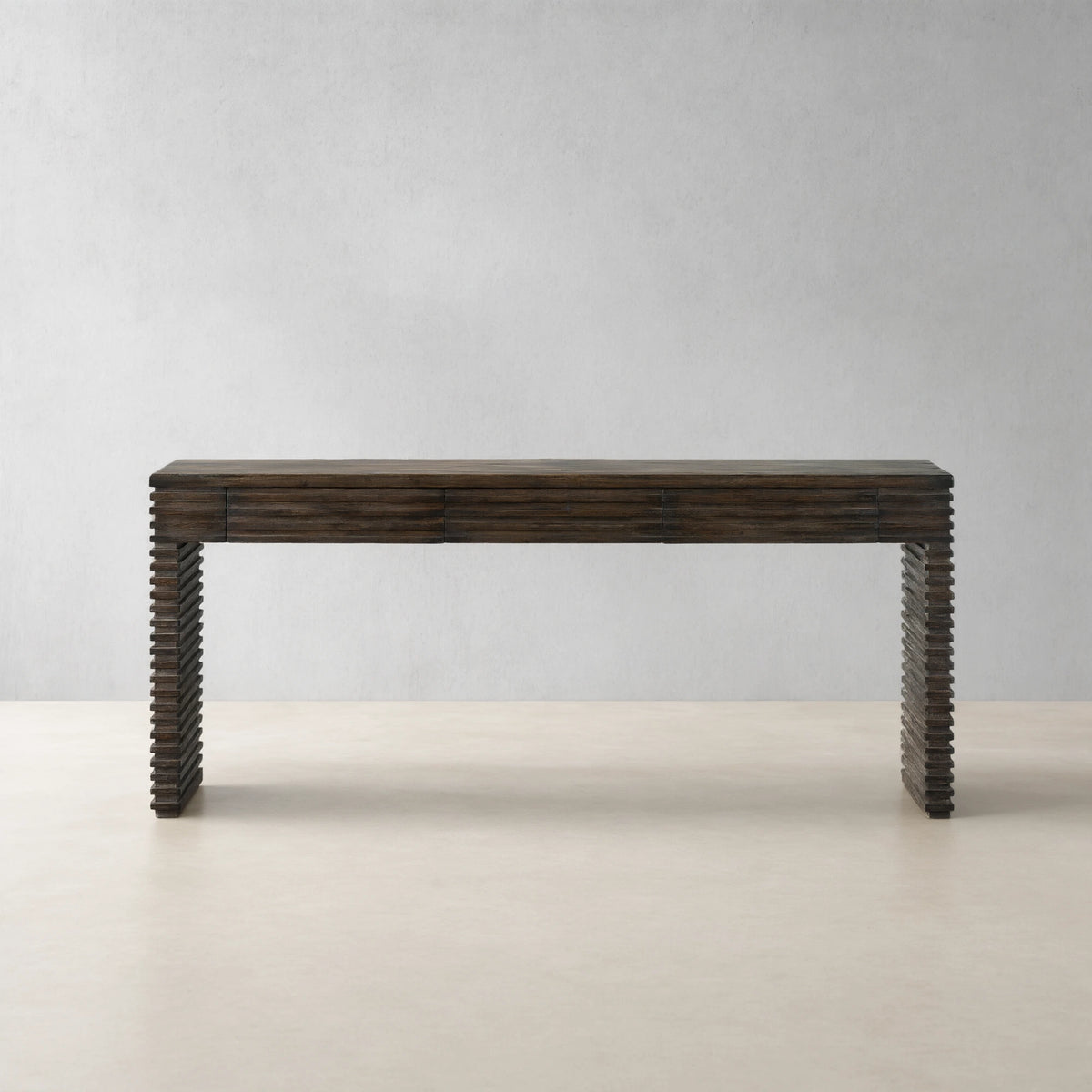 Kai Reclaimed Pine Entryway Console Storage Table Slatted Hallway Entrance Table With Drawer