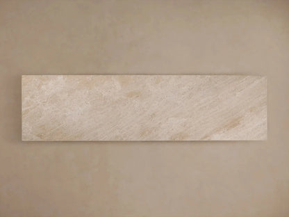Ilaria Coralle Marble Entryway Console Table in Beige Stone Hallway Entrance Table