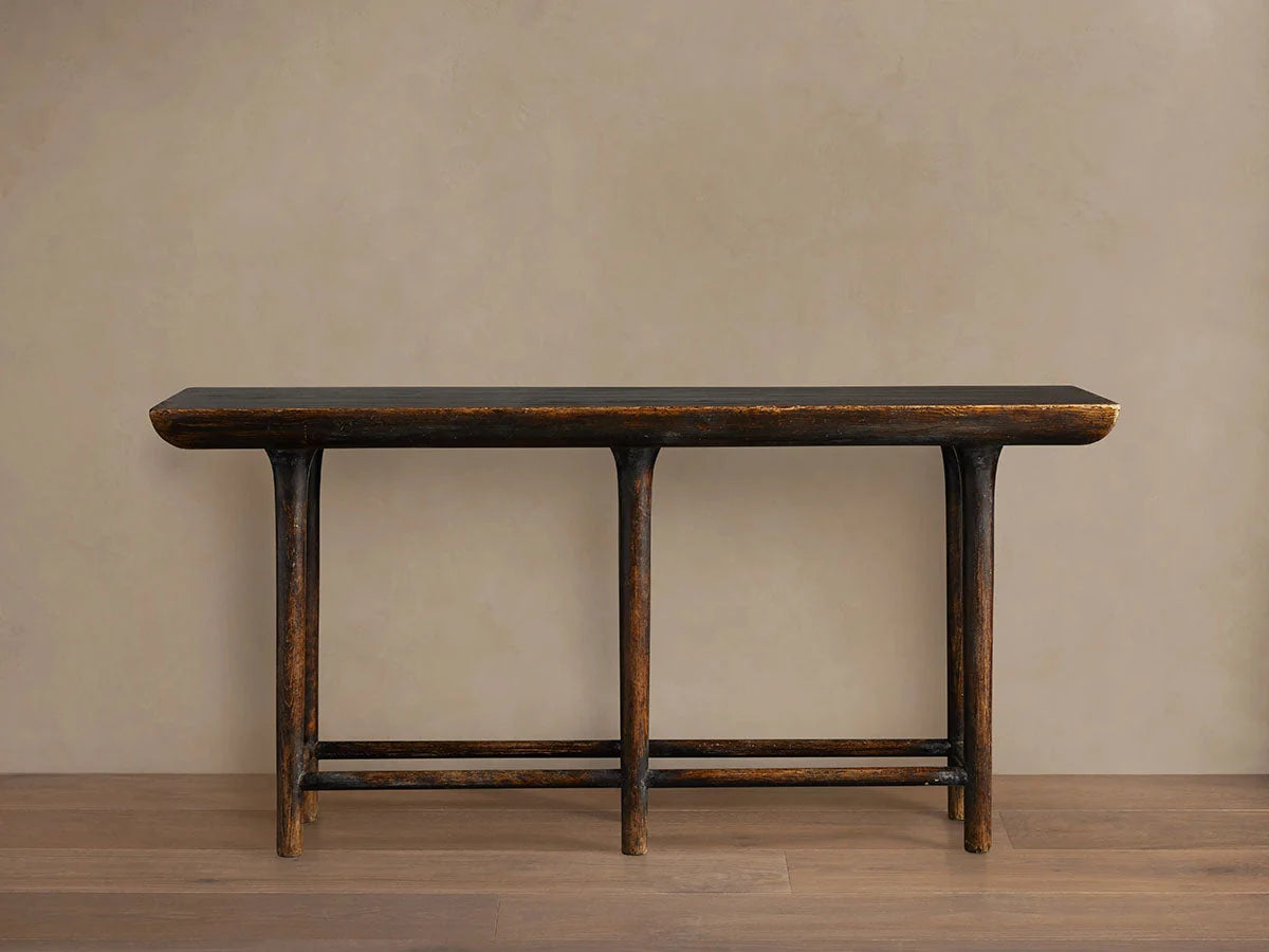 Yasu Pine Entrance Console Table Wood Hallway Entryway Table