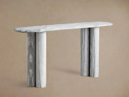 Serafin Entryway Console Table in Grey Dolomite Natural Stone Hallway Entrance Table