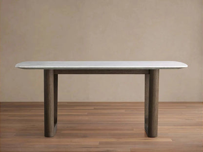 Saint Germain Marble Top Dining Table With Wood Rennes & metal Base