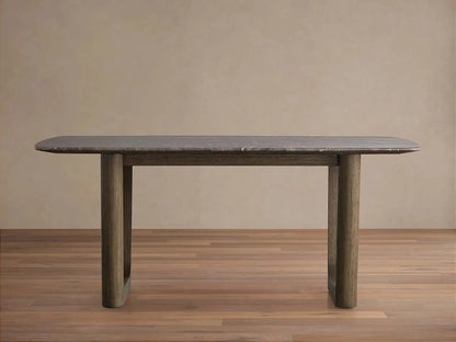 Saint Germain Marble Top Dining Table With Wood Rennes & metal Base