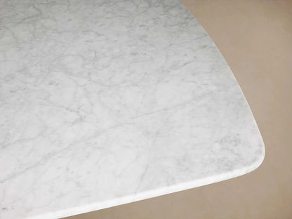 Saint Germain Marble Top Dining Table With Wood Rennes & metal Base