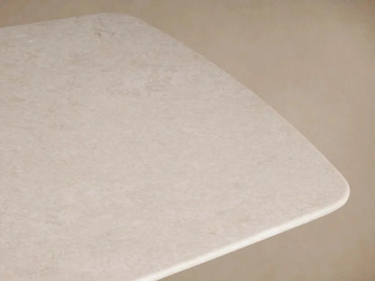 Saint Germain Marble Top Dining Table With Wood Rennes & metal Base