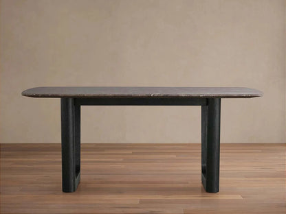 Saint Germain Marble Top Dining Table With Wood Rennes & metal Base