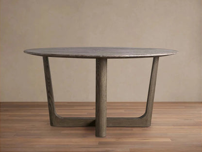 Saint Germain Carrara Marble Top Round Dining Table With Wood Rennes Base