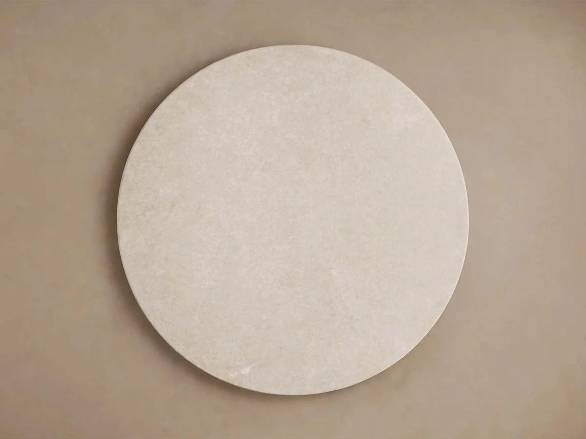 Saint Germain Carrara Marble Top Round Dining Table With Wood Rennes Base