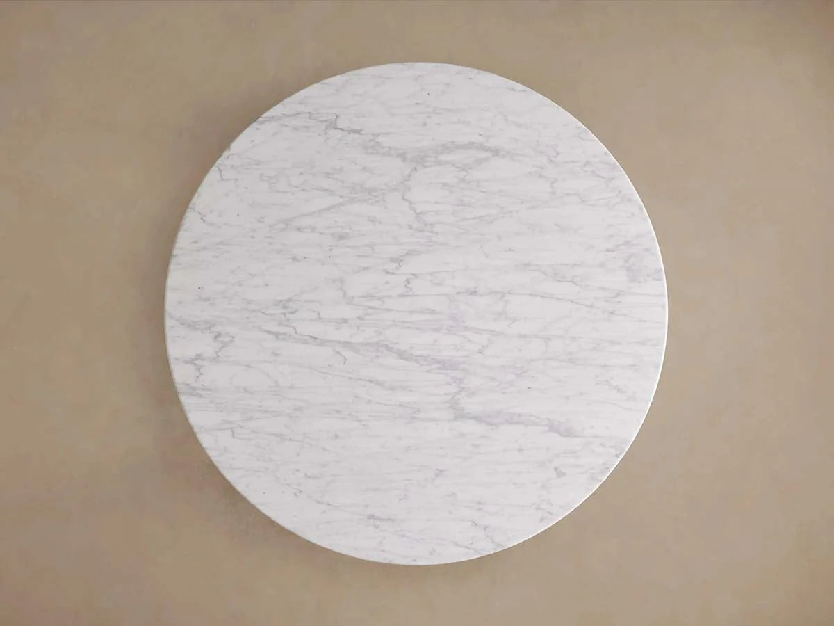 Danae Round Marble Stone Dining Table With Roman Column Base
