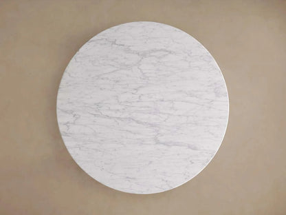 Danae Round Marble Stone Dining Table With Roman Column Base