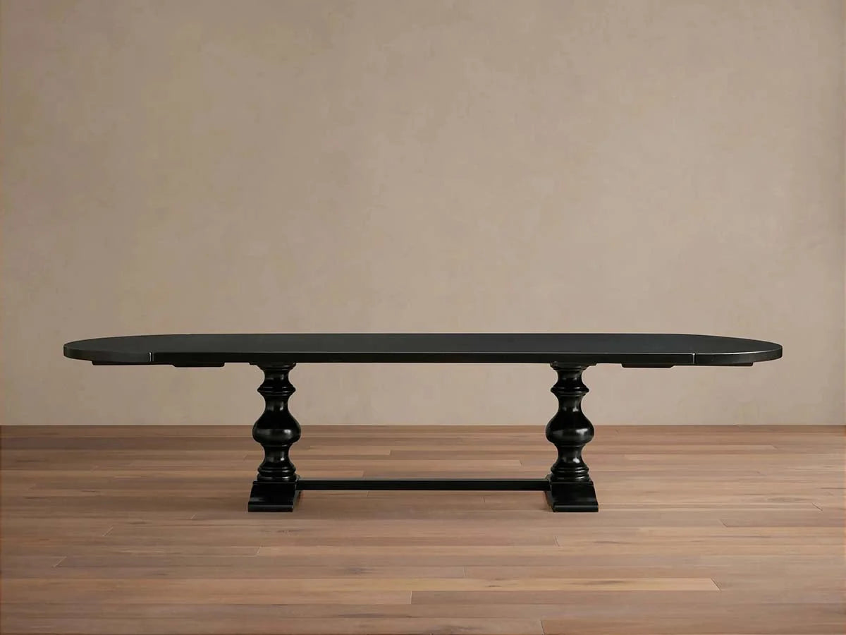 Tuscany Wood Extension Dining Table Oval Poplar Dining Table