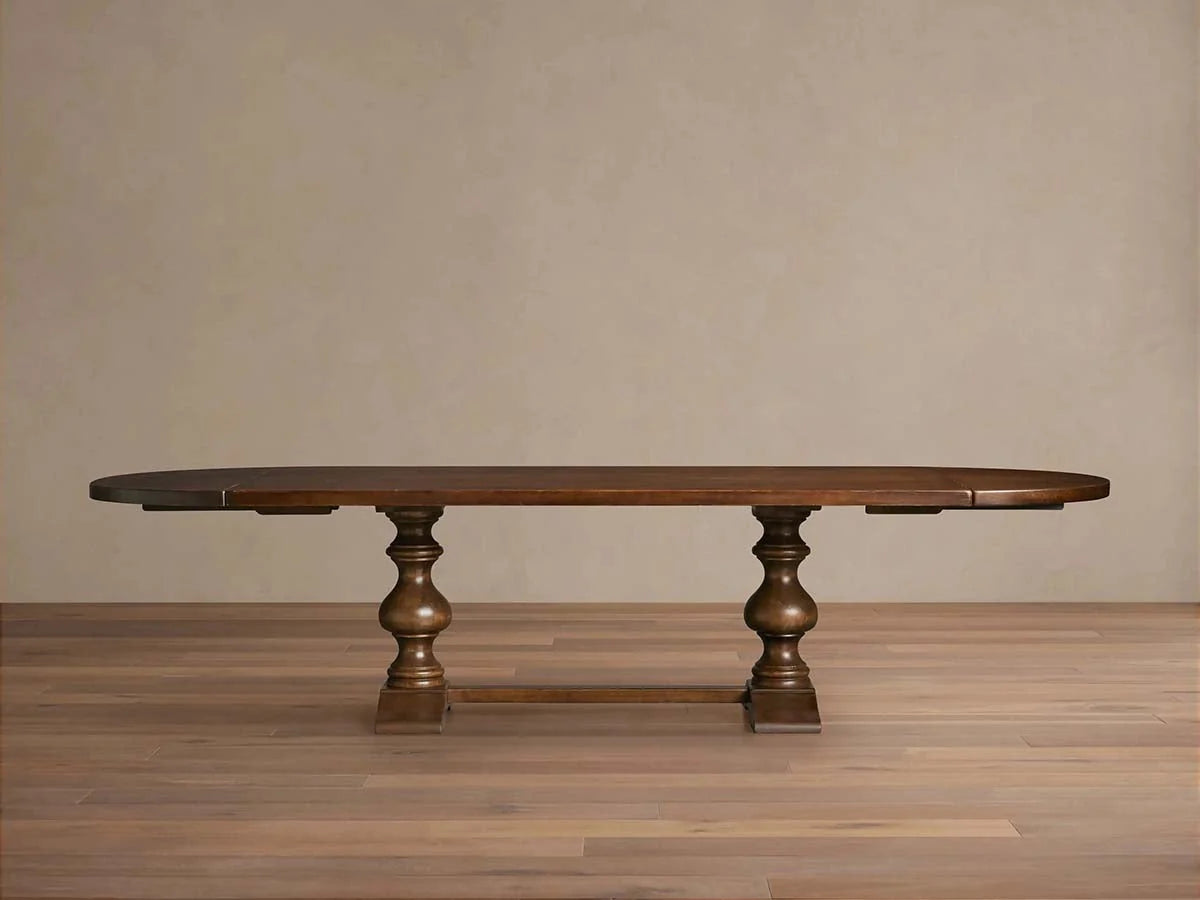Tuscany Wood Extension Dining Table Oval Poplar Dining Table