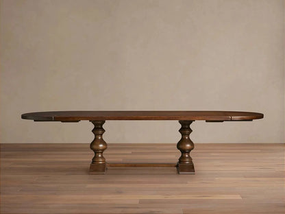 Tuscany Wood Extension Dining Table Oval Poplar Dining Table
