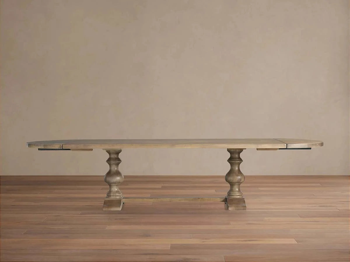 Tuscany Wood Extension Dining Table Oval Poplar Dining Table