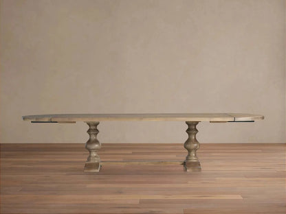 Tuscany Wood Extension Dining Table Oval Poplar Dining Table