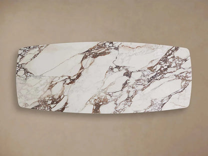 Vincenza Marble Top Dining Table with Wood Toulouse Base