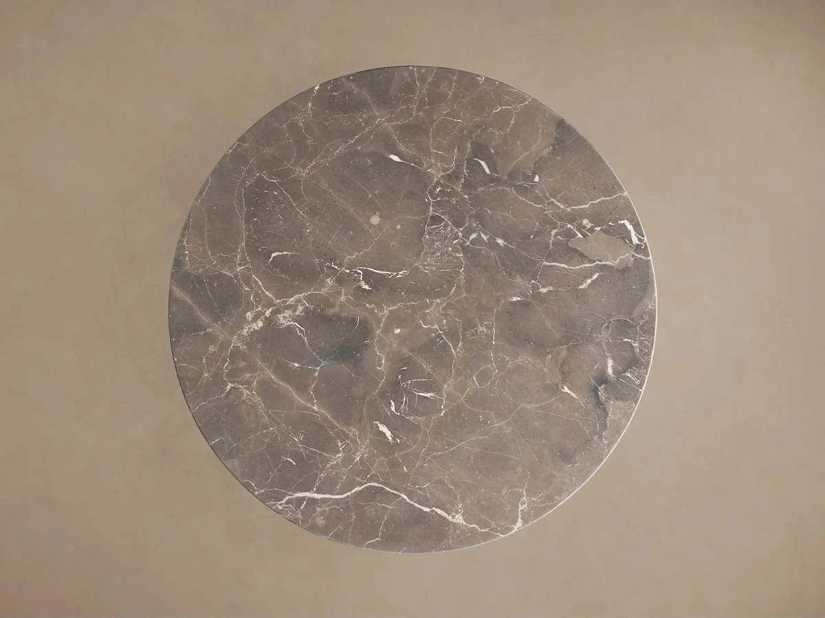 Saint Germain Round Marble Top Dining Table With Wood Toulouse Base