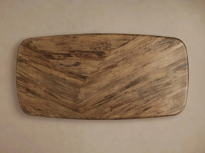 San Rafael Hand-Aged Primavera Wood Dining Table with Parquetry Top