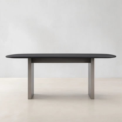 Saint Germain Rectangle Oak Top Dining Table with Wood Clement Base