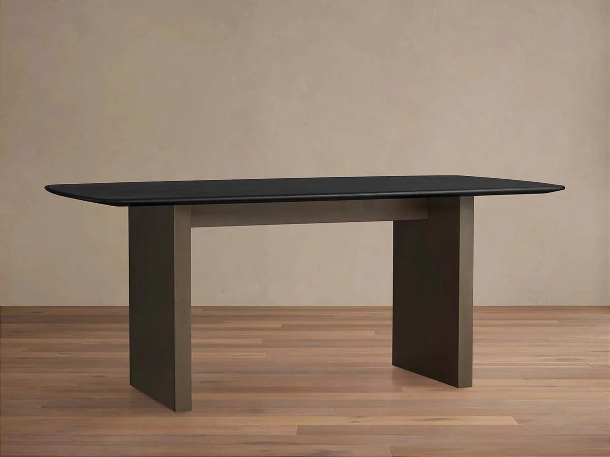 Saint Germain Rectangle Oak Top Dining Table with Wood Clement Base