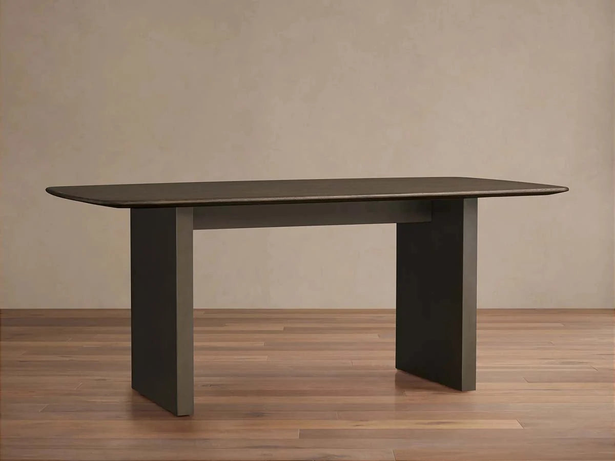 Saint Germain Rectangle Oak Top Dining Table with Wood Clement Base