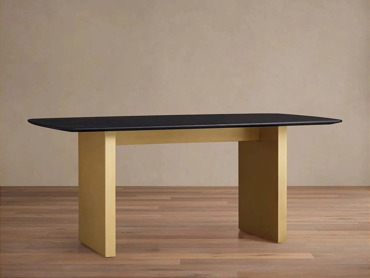 Saint Germain Rectangle Oak Top Dining Table with Wood Clement Base