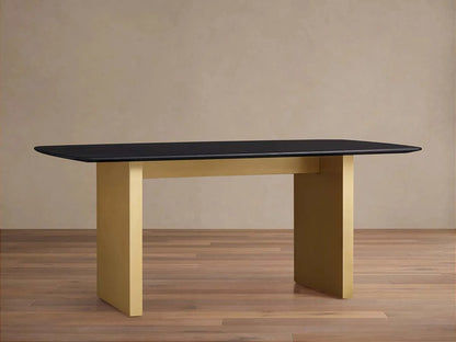 Saint Germain Rectangle Oak Top Dining Table with Wood Clement Base