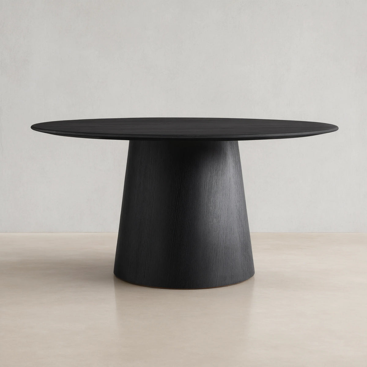 Saint Germain Round Oak Top Dining Table with Natural Wood Toulouse Base