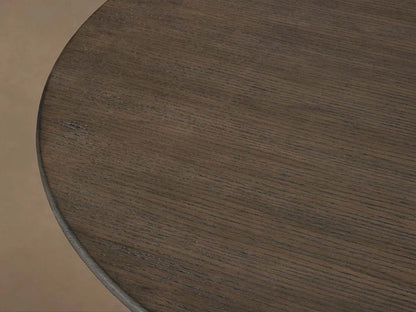 Saint Germain Round Oak Top Dining Table with Natural Wood Toulouse Base
