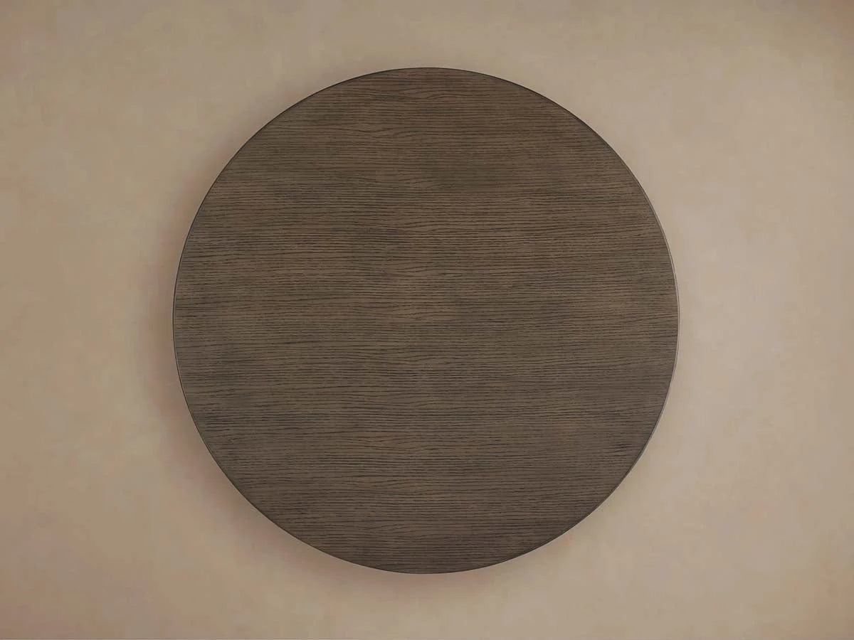 Saint Germain Round Oak Top Dining Table with Natural Wood Toulouse Base