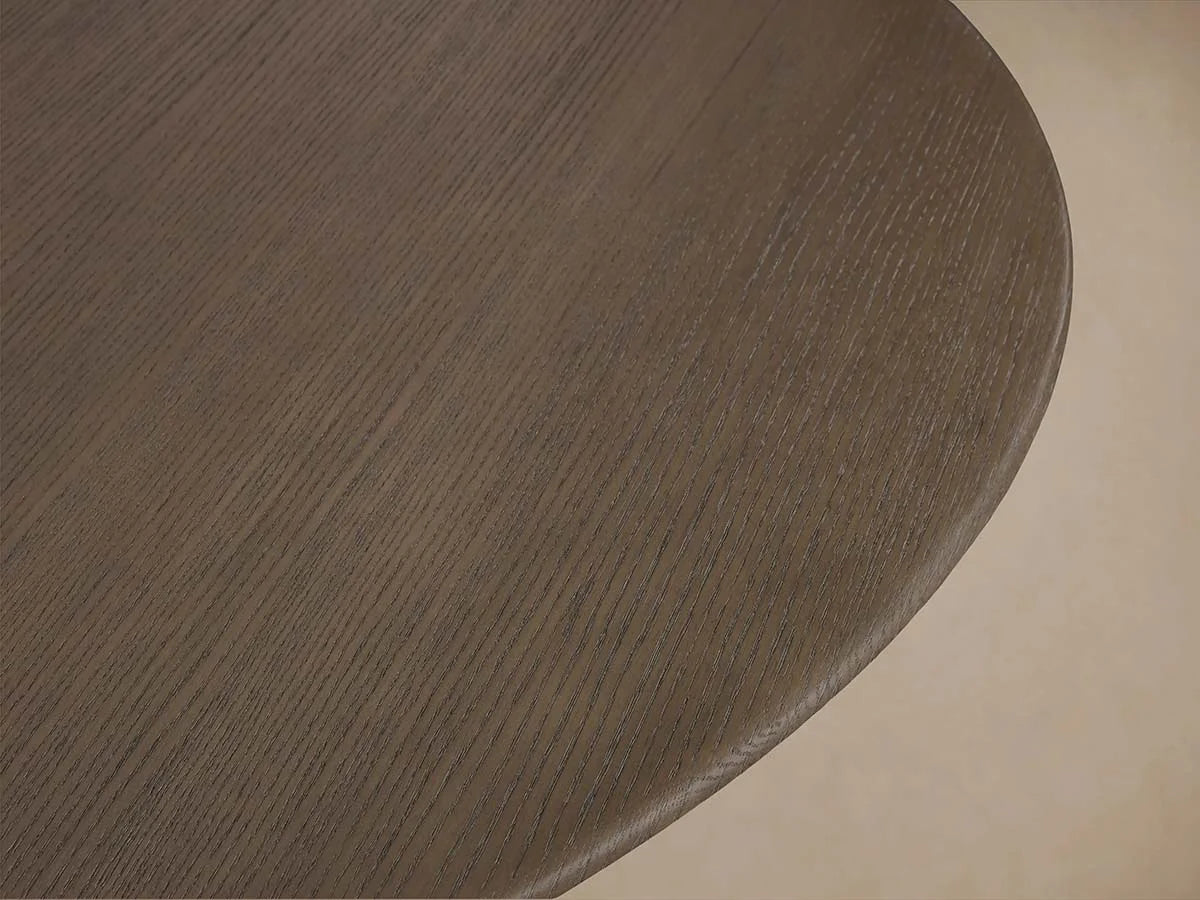 Saint Germain Round Oak Dining Table with Wood Dauphine Base