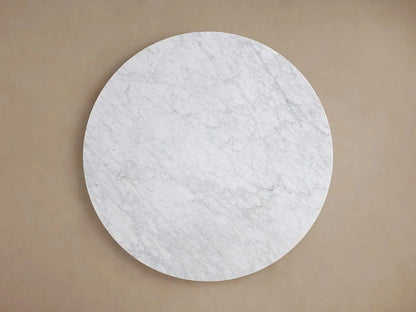 Saint Germain Round Marble Top Dining Table With Wood Dauphine Base