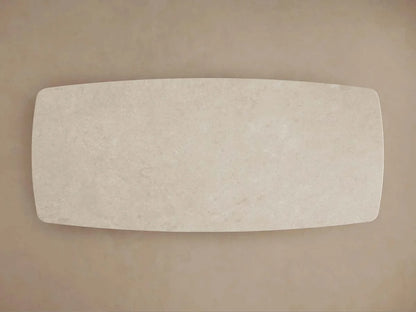 Saint Germain Natural Stone Marble Dining Table with Wood Toulouse Base