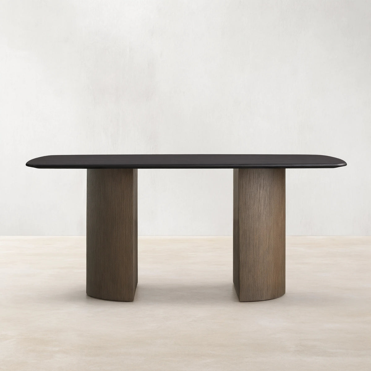 Saint Germain Rectangle Oak Top Dining Table with Wood Dauphine Base