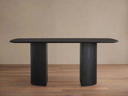 Saint Germain Rectangle Oak Top Dining Table with Wood Dauphine Base