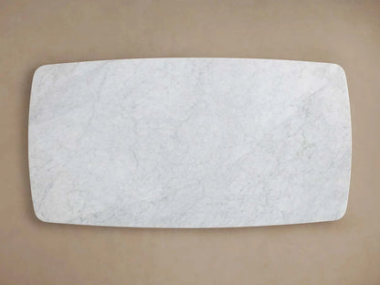 Saint Germain Stone Marble Top Dining Table with Wood Dauphine Base
