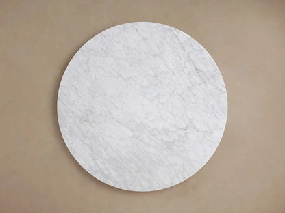 Saint Germain Round Marble Stone Dining Table with Rennes Metal Base