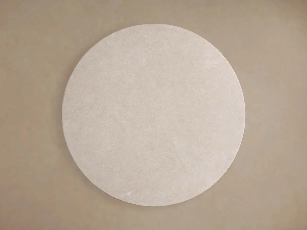Saint Germain Round Marble Stone Dining Table with Rennes Metal Base