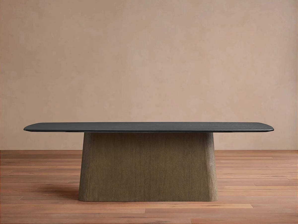 Saint Germain Oak Wood Top Dining Table with Toulouse Base