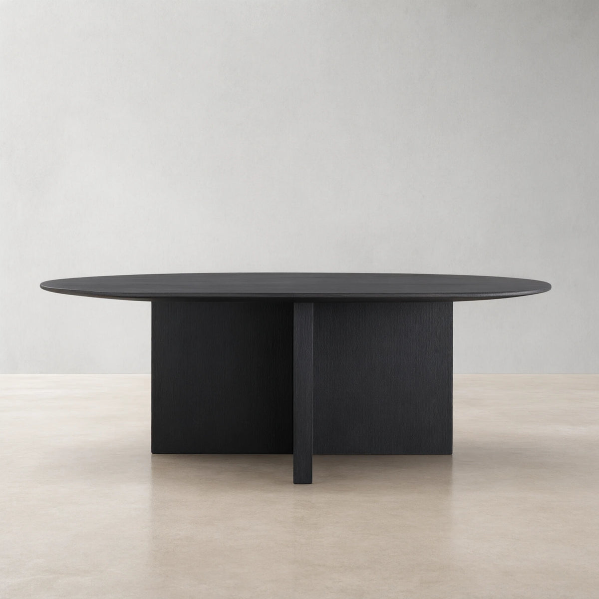 Saint Germain Round Oak Wood Dining Table with Clement Base