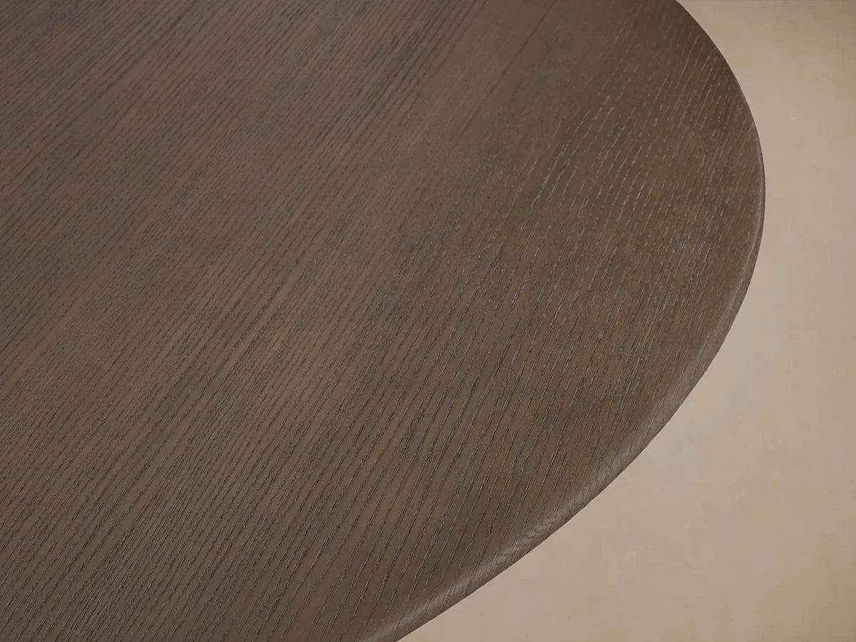 Saint Germain Round Oak Wood Dining Table with Clement Base