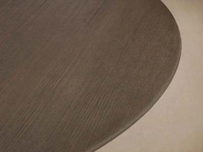 Saint Germain Round Oak Wood Dining Table with Clement Base