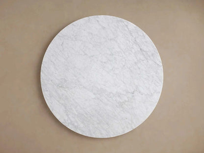 Saint Germain Round Marble Stone Dining Table With Clement Base