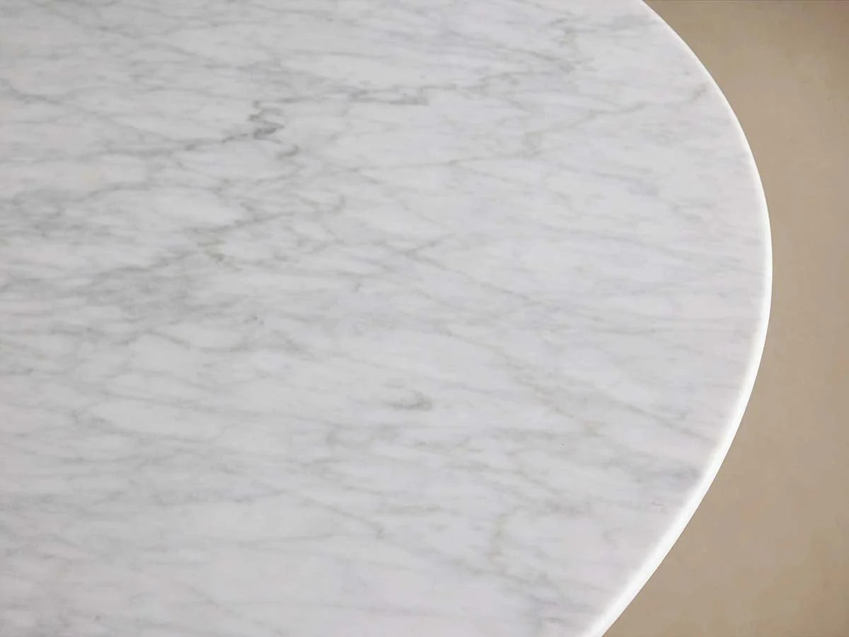 Saint Germain Round Marble Stone Dining Table With Clement Base