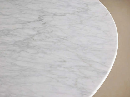 Saint Germain Round Marble Stone Dining Table With Clement Base