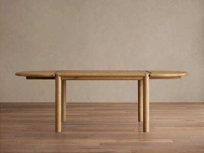 Sulina Wood Extension Dining Table Oak Drop-Leaf Design