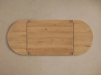 Sulina Wood Extension Dining Table Oak Drop-Leaf Design