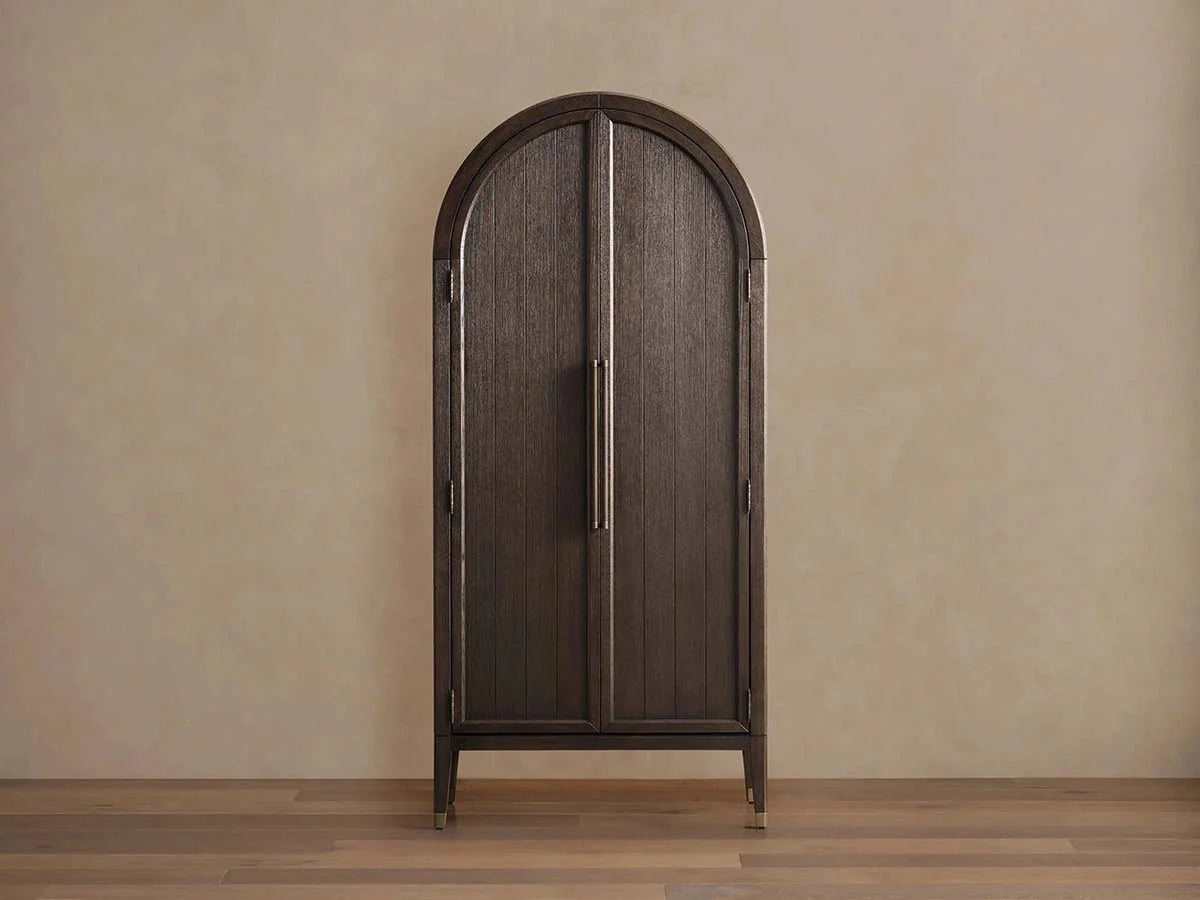 Hattie Oak Storage Cabinet Living Room Wood Tall Display Cabinet Bookcase