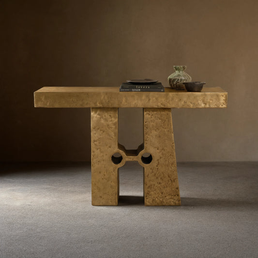 Sydney Sculptural Aluminum Console Entryways Table Modern Entrance Wallway Table