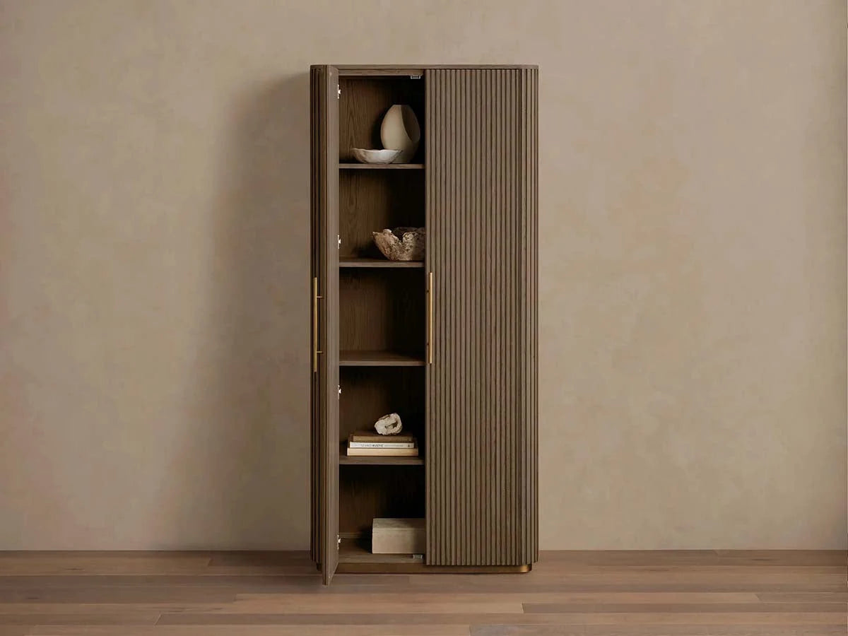 Finnley Wood Tall Cabinet Living Room Country Storage Cabinet with Doors