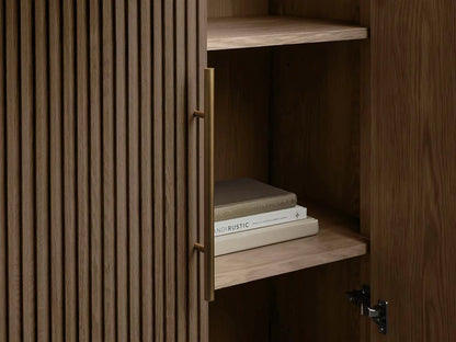 Finnley Wood Tall Cabinet Living Room Country Storage Cabinet with Doors